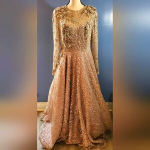 MAC DUGGAL Mocha Red Carpet Evening Gown – Style 11121Size: 10 | Color: Mocha |